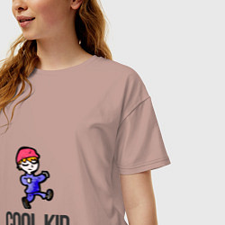 Футболка оверсайз женская Cool kid, цвет: пыльно-розовый — фото 2