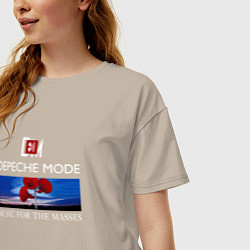 Футболка оверсайз женская Depeche Mode - Music for the Masses logo, цвет: миндальный — фото 2
