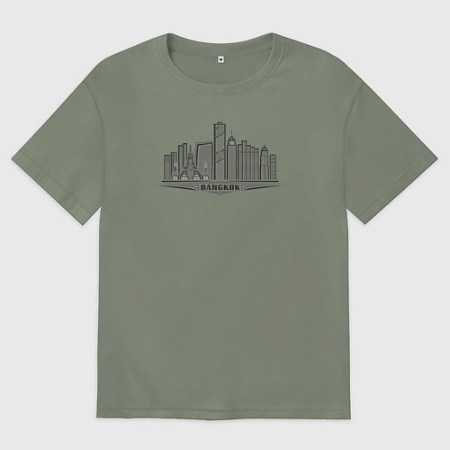 Женская футболка оверсайз Бангкок / Авокадо – фото 1