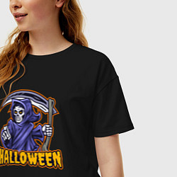 Футболка оверсайз женская Halloween dead, цвет: черный — фото 2