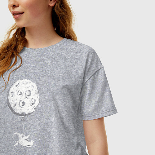 Женская футболка оверсайз Лунный шарик / Меланж – фото 3