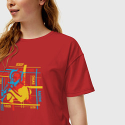 Футболка оверсайз женская Jazz man, цвет: красный — фото 2