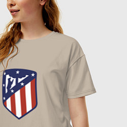 Футболка оверсайз женская Atletico Madrid FC, цвет: миндальный — фото 2