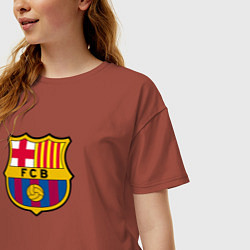 Футболка оверсайз женская Barcelona fc sport, цвет: кирпичный — фото 2