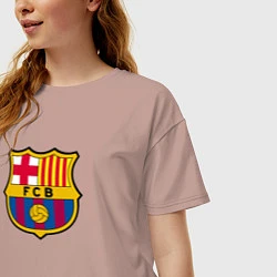 Футболка оверсайз женская Barcelona fc sport, цвет: пыльно-розовый — фото 2