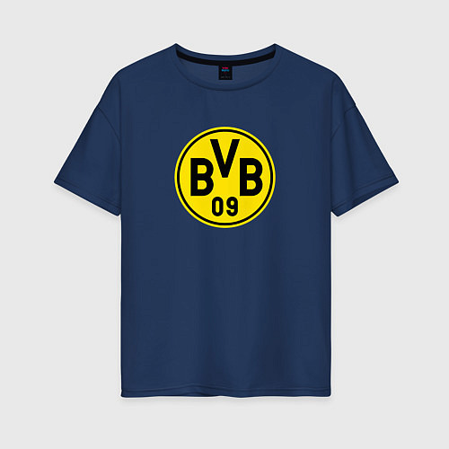 Женская футболка оверсайз Borussia fc sport / Тёмно-синий – фото 1