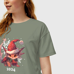 Футболка оверсайз женская Happy Dragon year 2024, цвет: авокадо — фото 2