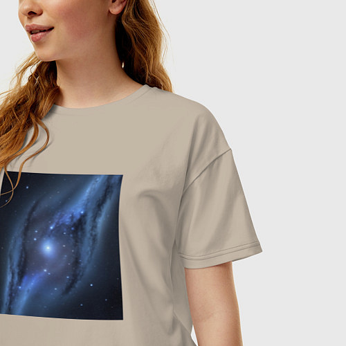 Женская футболка оверсайз Космический путь / Миндальный – фото 3