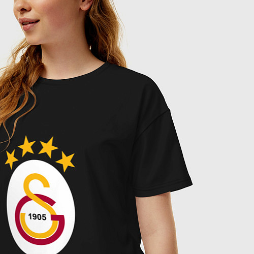 Женская футболка оверсайз Galatasaray fc sport / Черный – фото 3