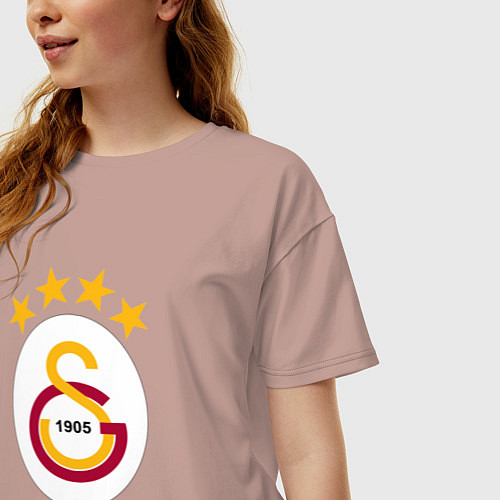 Женская футболка оверсайз Galatasaray fc sport / Пыльно-розовый – фото 3