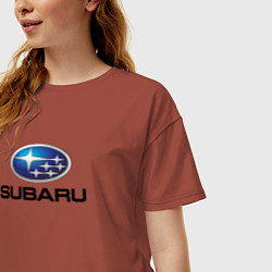 Футболка оверсайз женская Subaru sport auto, цвет: кирпичный — фото 2
