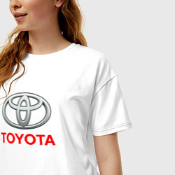 Футболка оверсайз женская Toyota sport auto brend, цвет: белый — фото 2
