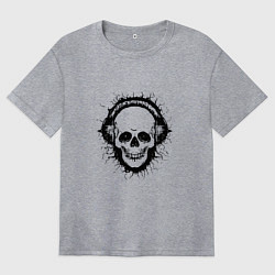 Женская футболка оверсайз Смеющийся череп