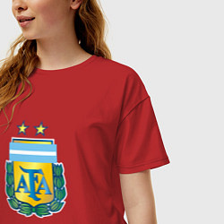 Футболка оверсайз женская Аргентина клуб, цвет: красный — фото 2
