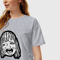Футболка оверсайз женская Ahegao baby, цвет: меланж — фото 2