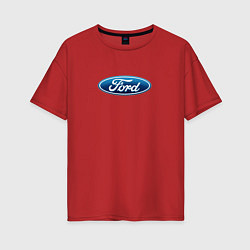 Футболка оверсайз женская Ford usa auto brend, цвет: красный
