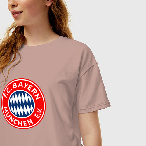 Женская футболка оверсайз Бавария клуб / Пыльно-розовый – фото 3