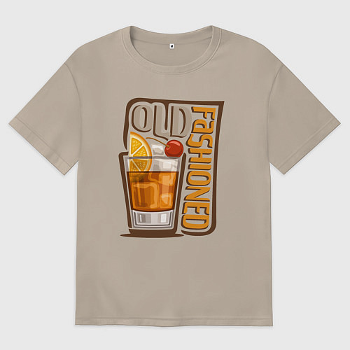 Женская футболка оверсайз Олд фешен / Миндальный – фото 1