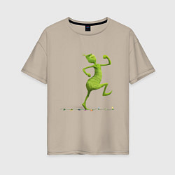 Женская футболка оверсайз Веселый Гринч похититель Рождества