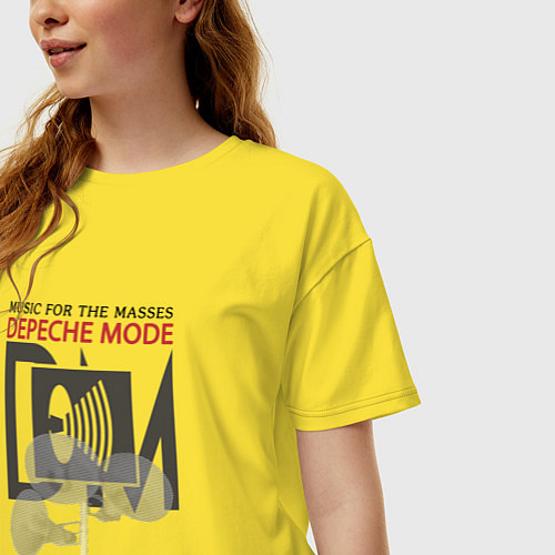 Женская футболка оверсайз Depeche Mode - Music For The Masses Bongs / Желтый – фото 3