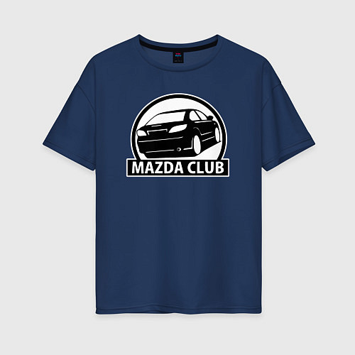 Женская футболка оверсайз Mazda club / Тёмно-синий – фото 1