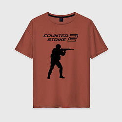 Футболка оверсайз женская Counter strike 2 classik, цвет: кирпичный
