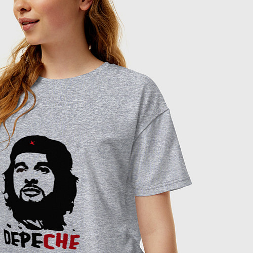 Женская футболка оверсайз Dave Gahan from Depeche Mode - Depe Che / Меланж – фото 3