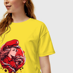 Футболка оверсайз женская Девушка из СССР, цвет: желтый — фото 2