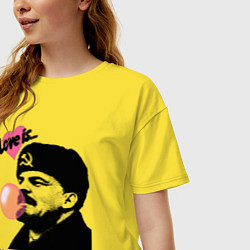 Футболка оверсайз женская Ленин любовь и революция, цвет: желтый — фото 2