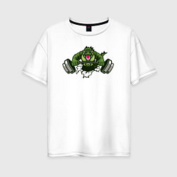 Футболка оверсайз женская Crocodile gym, цвет: белый