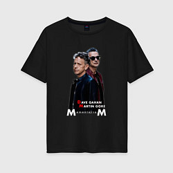 Футболка оверсайз женская Depeche Mode - Dave Gahan and Martin Gore memento, цвет: черный