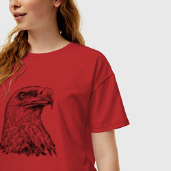 Футболка оверсайз женская Орёл в профиль, цвет: красный — фото 2
