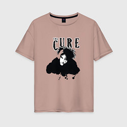 Футболка оверсайз женская The Cure - Robert Smith, цвет: пыльно-розовый