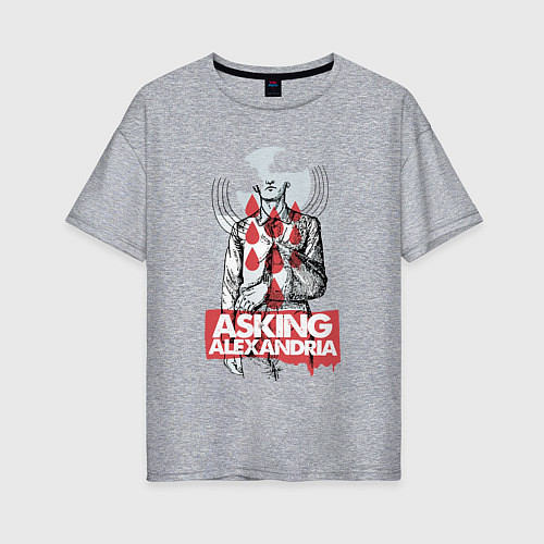 Женская футболка оверсайз Asking Alexanrdia / Меланж – фото 1