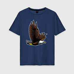 Футболка оверсайз женская Летящий орёл, цвет: тёмно-синий