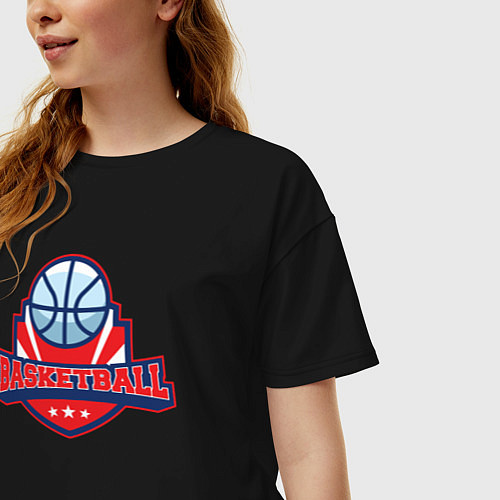 Женская футболка оверсайз Basketball game / Черный – фото 3