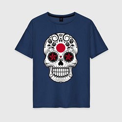 Женская футболка оверсайз Japan skull