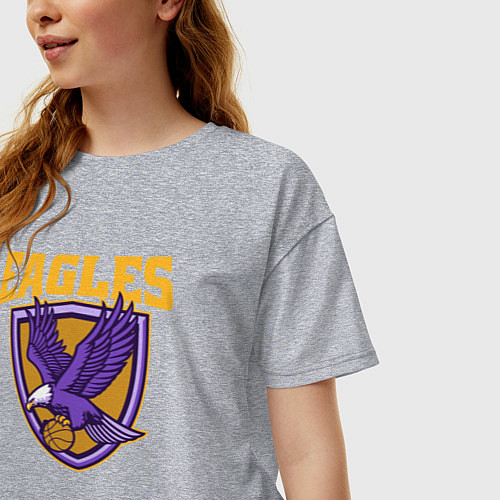 Женская футболка оверсайз Eagles basketball / Меланж – фото 3