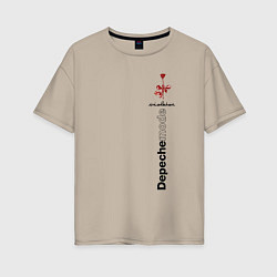Футболка оверсайз женская Depeche Mode - Роза Violator, цвет: миндальный