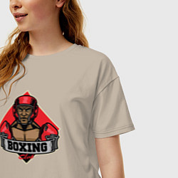 Футболка оверсайз женская Boxing style, цвет: миндальный — фото 2