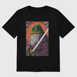 Футболка оверсайз женская Pepe samurai, цвет: черный