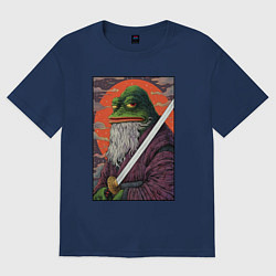 Футболка оверсайз женская Pepe samurai, цвет: тёмно-синий