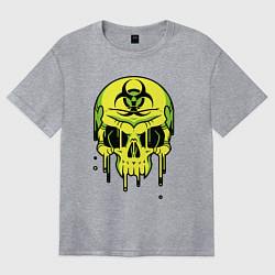 Футболка оверсайз женская Biohazard skull, цвет: меланж