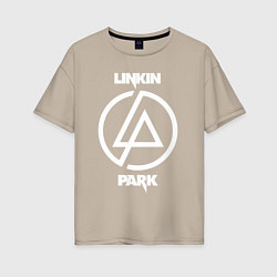 Футболка оверсайз женская Linkin Park logo, цвет: миндальный