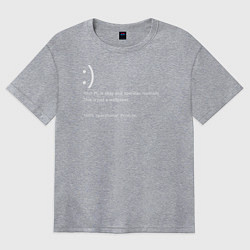 Футболка оверсайз женская Синий экран windows, цвет: меланж