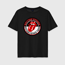 Футболка оверсайз женская Rolling Stones established 1962, цвет: черный