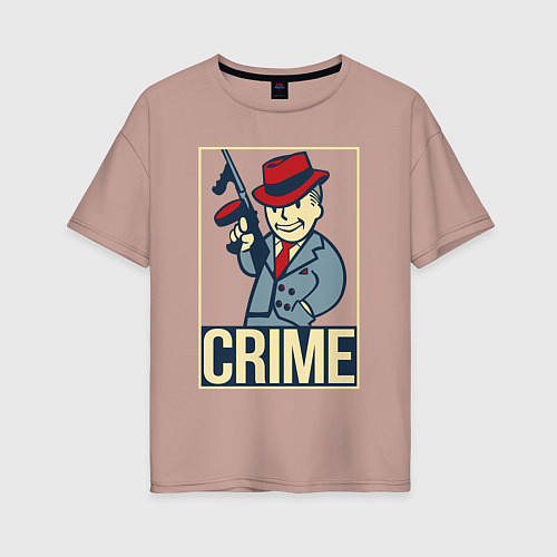 Женская футболка оверсайз Vault crime / Пыльно-розовый – фото 1