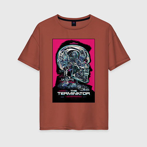 Женская футболка оверсайз Terminator 1 / Кирпичный – фото 1
