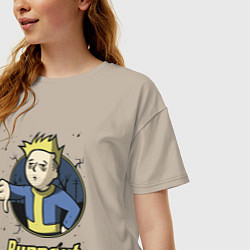 Футболка оверсайз женская Burnout - vault boy, цвет: миндальный — фото 2