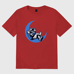 Футболка оверсайз женская Space chill, цвет: красный